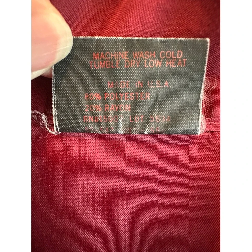 Studio 5 Robe Collection Mens One Size Burgundy White Piping Wrap Robe USA #0062